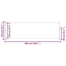 Berkfield Home Patio Retractable Side Awning 140x500 cm Red - thumbnail 8