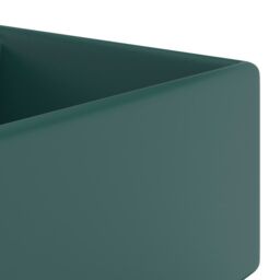 Berkfield Home Luxury Basin Overflow Square Matt Dark Green 41x41 cm Ceramic - thumbnail 4
