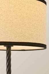 ValueLights Maura Natural Linen Black Trim Drum Shade Matte Black Twist Table Lamp - thumbnail 4