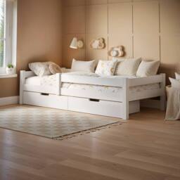 Flair Milo Single Bed with Storage in White