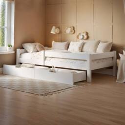 Flair Milo Single Bed with Storage in White - thumbnail 2