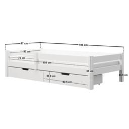 Flair Milo Single Bed with Storage in White - thumbnail 6
