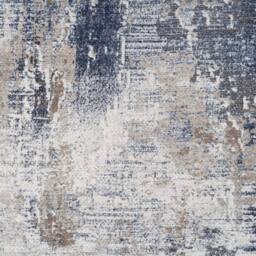 Kukoon Blue Abstract Soft Chenille Washable Living Room Area Rug in White - Size: 80 cm x 150 cm - thumbnail 7