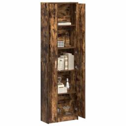 Berkfield Home Wardrobe Smoked Oak 55x25x189 cm Engineered Wood in Brown - Size: 55 x 25 x 189 cm - thumbnail 3