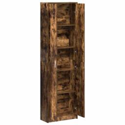 Berkfield Home Wardrobe Smoked Oak 55x25x189 cm Engineered Wood in Brown - Size: 55 x 25 x 189 cm - thumbnail 5