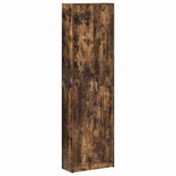 Berkfield Home Wardrobe Smoked Oak 55x25x189 cm Engineered Wood in Brown - Size: 55 x 25 x 189 cm - thumbnail 1