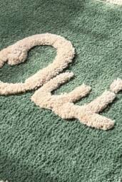 Mooky Mats Oui Oui Slogan Scalloped Bath Mat in Green - thumbnail 4