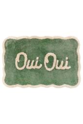 Mooky Mats Oui Oui Slogan Scalloped Bath Mat in Green - thumbnail 2