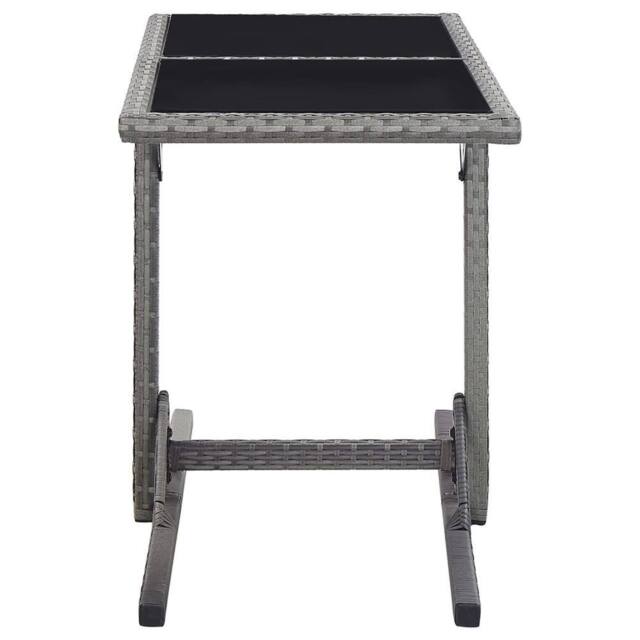 Berkfield Home Garden Table Anthracite 110x53x72 cm Glass & Poly Rattan in Grey - Size: 110 x 53 x 72 cm - image 1