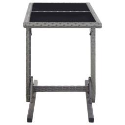 Berkfield Home Garden Table Anthracite 110x53x72 cm Glass & Poly Rattan in Grey - Size: 110 x 53 x 72 cm - thumbnail 1