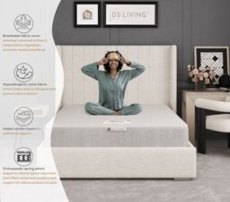 DS Living Premium Comfort Orthopaedic Medium-Firm Mattress in Grey - Size: Double - thumbnail 7