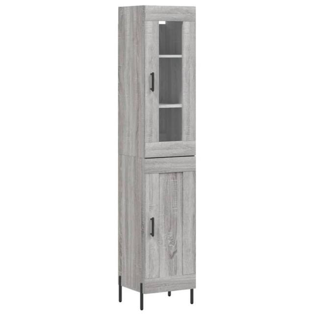 Berkfield Home Highboard Grey Sonoma 34.5x34x180 cm Engineered Wood - image 1