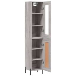 Berkfield Home Highboard Grey Sonoma 34.5x34x180 cm Engineered Wood - thumbnail 4