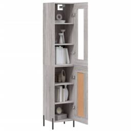 Berkfield Home Highboard Grey Sonoma 34.5x34x180 cm Engineered Wood - thumbnail 3