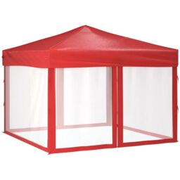 Berkfield Home Folding Party Tent with Sidewalls Red 3x3 m - thumbnail 2