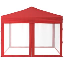 Berkfield Home Folding Party Tent with Sidewalls Red 3x3 m - thumbnail 4