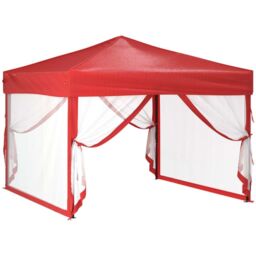 Berkfield Home Folding Party Tent with Sidewalls Red 3x3 m - thumbnail 3