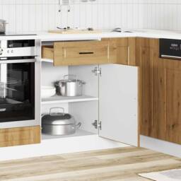 Berkfield Home Kitchen Base Cabinet¬†Porto Artisan Oak Engineered Wood in Brown - thumbnail 3