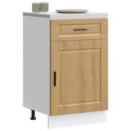 Berkfield Home Kitchen Base Cabinet¬†Porto Artisan Oak Engineered Wood in Brown - thumbnail 1