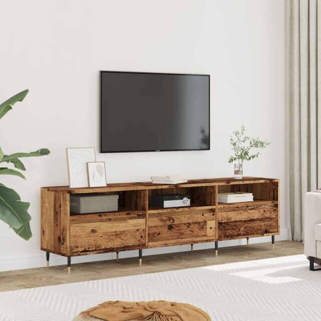 Berkfield Home TV Cabinet Old Wood 150x30x44.5 cm Engineered Wood in Brown - image 1