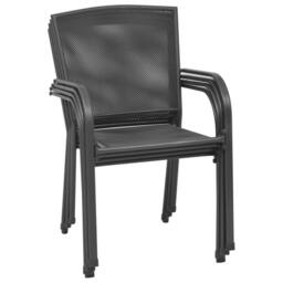 Berkfield Home Outdoor Chairs 4 pcs Mesh Design Anthracite Steel in Black - thumbnail 1
