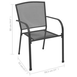 Berkfield Home Outdoor Chairs 4 pcs Mesh Design Anthracite Steel in Black - thumbnail 5