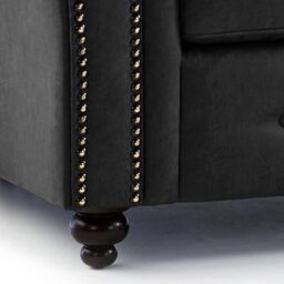Furniture 786 Oakland Suede Leather 3&2 Seater Sofa Set in Black - thumbnail 5