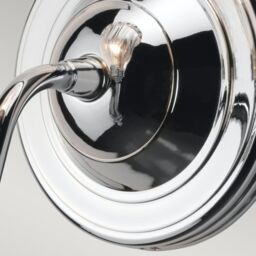 Netlighting Carroll 1 Light Bathroom Wall Light Polished Chrome IP44 G9 in Grey - thumbnail 2