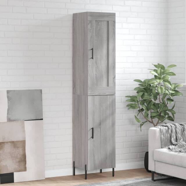 Berkfield Home Highboard Grey Sonoma 34.5x34x180 cm Engineered Wood - image 1