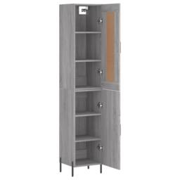 Berkfield Home Highboard Grey Sonoma 34.5x34x180 cm Engineered Wood - thumbnail 4