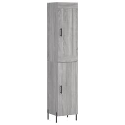 Berkfield Home Highboard Grey Sonoma 34.5x34x180 cm Engineered Wood - thumbnail 2