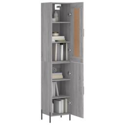 Berkfield Home Highboard Grey Sonoma 34.5x34x180 cm Engineered Wood - thumbnail 3