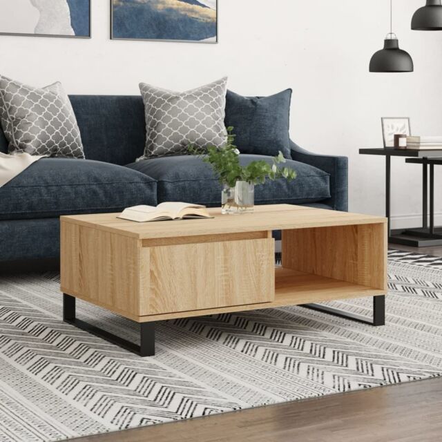 Berkfield Home Coffee Table Sonoma Oak 90x60x35 cm Engineered Wood in Brown - Size: 90 x 60 x 35 cm - image 1