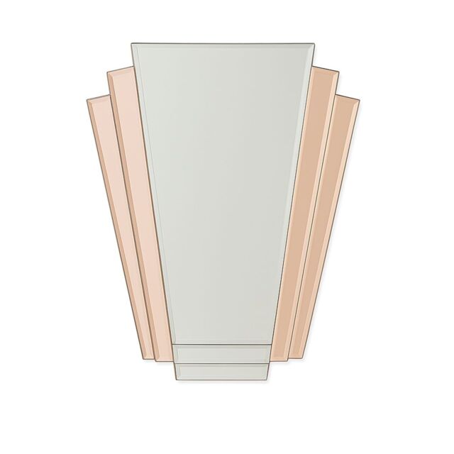 Melody Maison Pink Art Deco Fan Wall Mirror - 60cm X 48cm in Baby Pink - Size: 60 cm X 48 cm - image 1