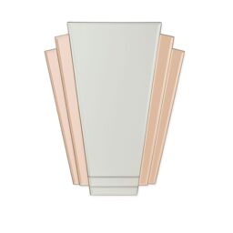 Melody Maison Pink Art Deco Fan Wall Mirror - 60cm X 48cm in Baby Pink - Size: 60 cm X 48 cm - thumbnail 1