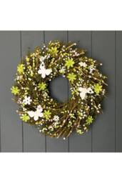 KDMD Twig Flower & Butterfly Wreath in Green - thumbnail 2