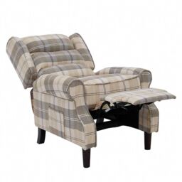Home Detail Nairn Wingback Manual Recliner Armchair in Beige - thumbnail 3