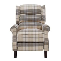 Home Detail Nairn Wingback Manual Recliner Armchair in Beige - thumbnail 4