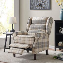 Home Detail Nairn Wingback Manual Recliner Armchair in Beige