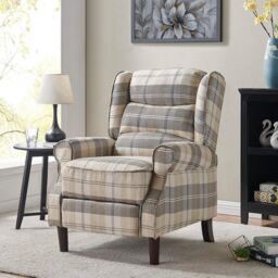 Home Detail Nairn Wingback Manual Recliner Armchair in Beige - thumbnail 2