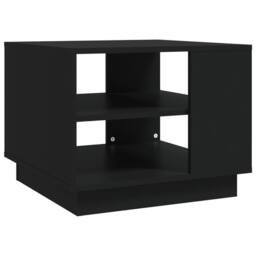 Berkfield Home Coffee Table Black 55x55x43 cm Engineered Wood - Size: 55 x 55 x 43 cm - thumbnail 1