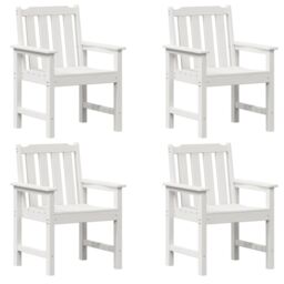 Berkfield Home Garden Dining Chairs 4 pcs White 65, 5x55, 5x88 cm HDPE - thumbnail 2