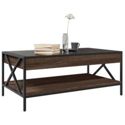 Berkfield Home Decorative Coffee Table with Infinity LED Brown Oak 90x50x38 cm - Size: 90 x 50 x 38 cm - thumbnail 5