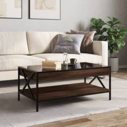 Berkfield Home Decorative Coffee Table with Infinity LED Brown Oak 90x50x38 cm - Size: 90 x 50 x 38 cm - thumbnail 4