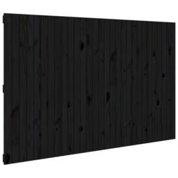 Berkfield Home Wall Headboard Black 185x3x110 cm Solid Wood Pine - Size: 185 x 3 x 110 cm - thumbnail 3