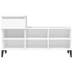 Berkfield Home Shoe Cabinet White 102x36x60 cm Engineered Wood - Size: 102 x 36 x 60 cm - thumbnail 6