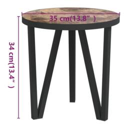Berkfield Home Tea Table Black & Yellow Ã˜35 cm MDF in Brown - thumbnail 5
