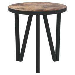 Berkfield Home Tea Table Black & Yellow Ã˜35 cm MDF in Brown - thumbnail 3