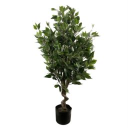 Leaf 110cm Realistic Artificial Ficus Tree / Plant Copper Planter in Green - thumbnail 2