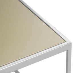 Orsina Black Marble‑Effect Round Coffee Table With Gold Base, Luxe Marbled Glass Top In Gold Pedestal Design in Silver - thumbnail 5